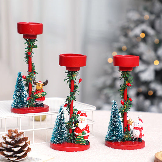 Resin Christmas Tree Elderly Candlestick – Festive Desktop Decoration for Holidays - ZA-ZOLA