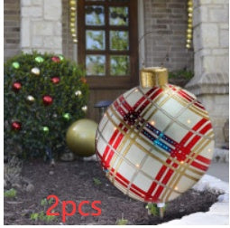 60CM Inflatable Christmas Ornament Ball – Giant Outdoor PVC Decoration for Festive Display - ZA-ZOLA