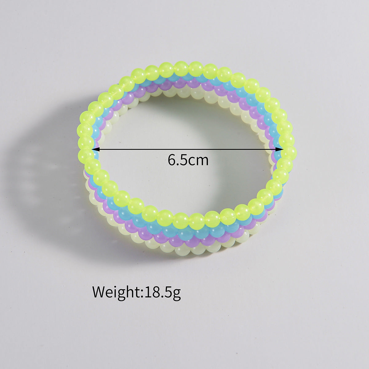 4 Pieces Fashion Luminous Acrylic Multicolor Beaded Stretch Women's Anklet - ZA-ZOLA