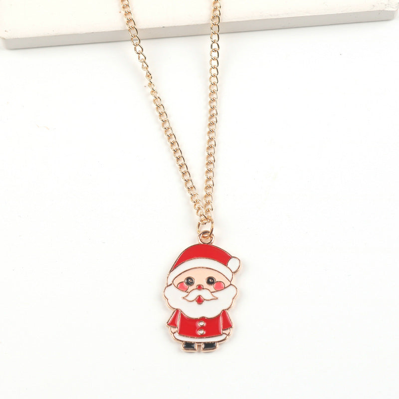 Cute Cartoon Santa Claus & Snowman Pendant Necklace - Perfect for Christmas and New Year Gifts! - ZA-ZOLA