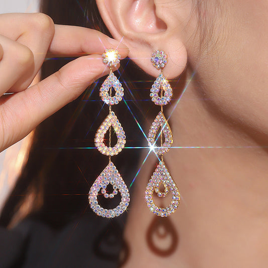 Fashion Rhinestone Long Earrings For Women - ZA-ZOLA