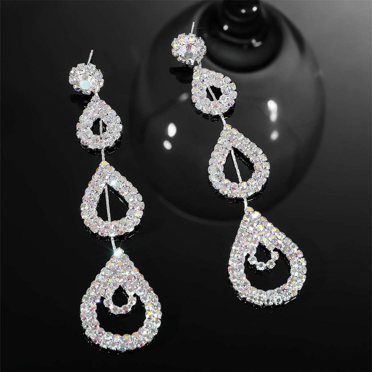 Fashion Rhinestone Long Earrings For Women - ZA-ZOLA