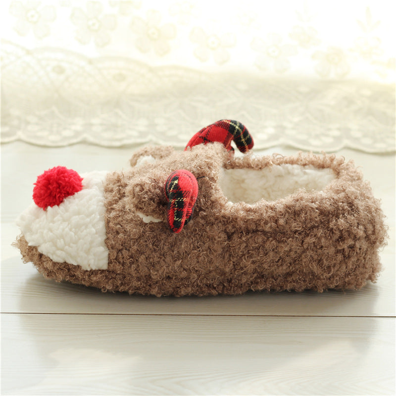 Cute Elk Cotton Slippers for Women – Bag Heel Design for Autumn & Winter Comfort - ZA-ZOLA