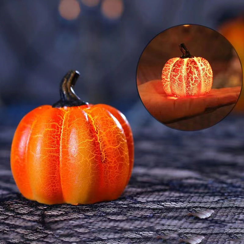 New Halloween Pumpkin Lantern Simulation Pumpkin LED Candle Lamp Resin Luminous Pumpkin - ZA-ZOLA