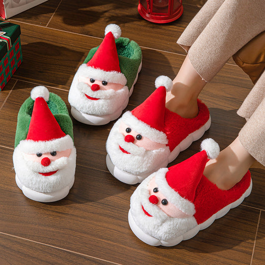 Santa Claus Thick-Soled Non-Slip Slippers – Cozy Christmas Indoor Shoes for Women & Men - ZA-ZOLA