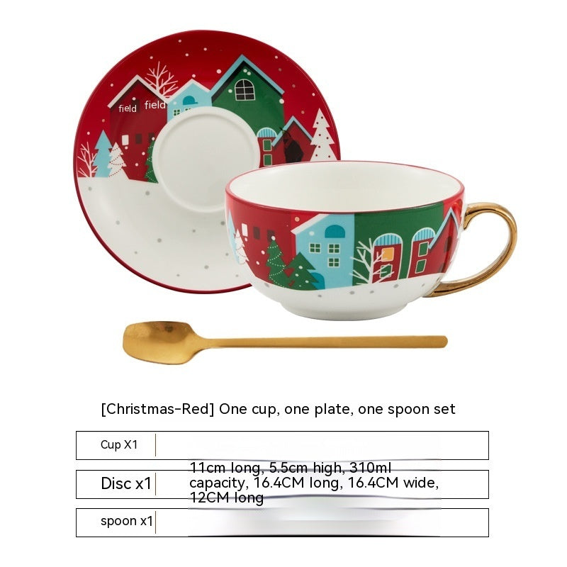 Ins Christmas Ceramic Cup & Dish – Festive Kitchen Gadgets for Holiday Dining - ZA-ZOLA