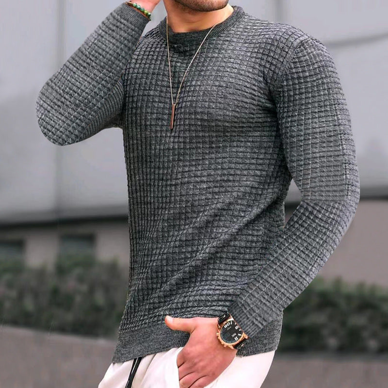 Trendy Crew-Neck Pullover – Loose Knitted Cotton Top, Comfortable & Stylish Long Sleeve - ZA-ZOLA