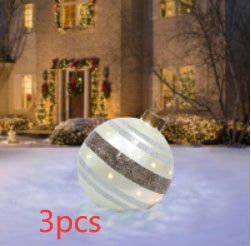 60CM Inflatable Christmas Ornament Ball – Giant Outdoor PVC Decoration for Festive Display - ZA-ZOLA