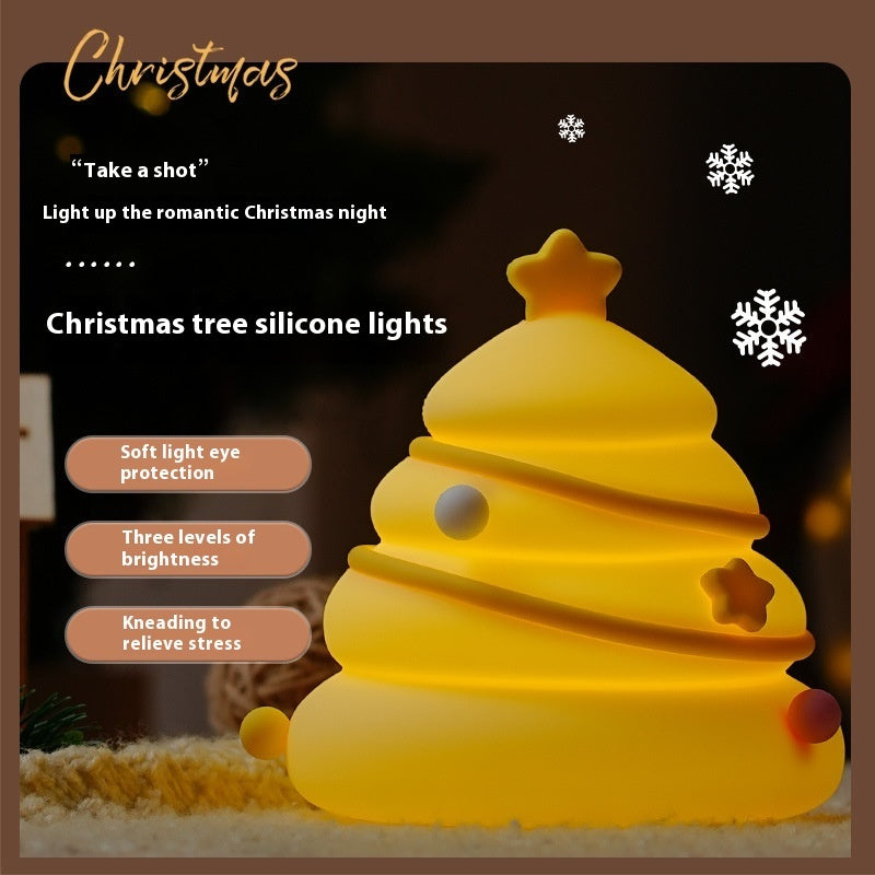 Cute Christmas Tree Silicone Night Light – USB Rechargeable Kids’ Table Lamp - ZA-ZOLA