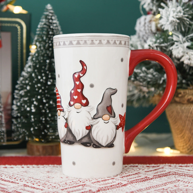 Large Capacity Ceramic Relief Cup | Festive Holiday Drink ware - ZA-ZOLA