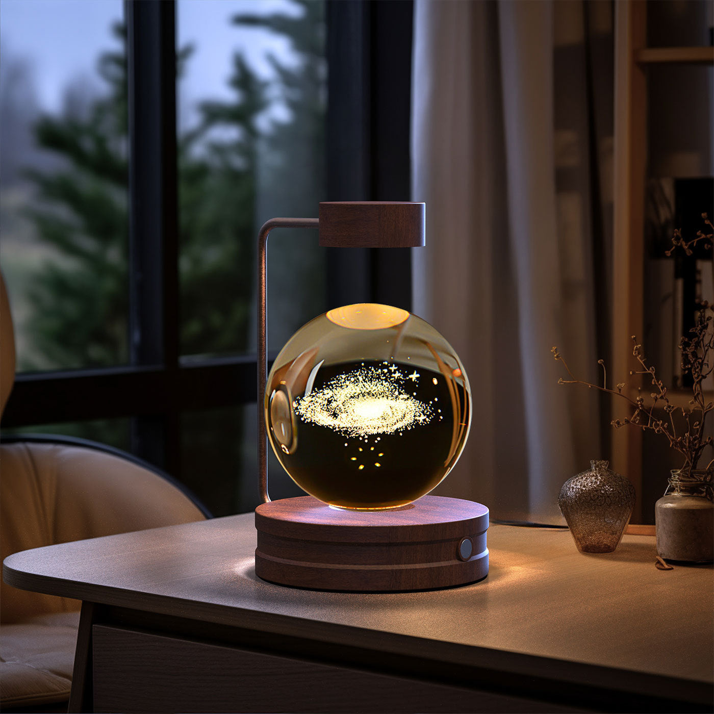 Crystal Ball Cosmic Dinosaur Indoor Night Light USB Power Warm Bedside Light Birthday Gift Night Lamp - ZA-ZOLA