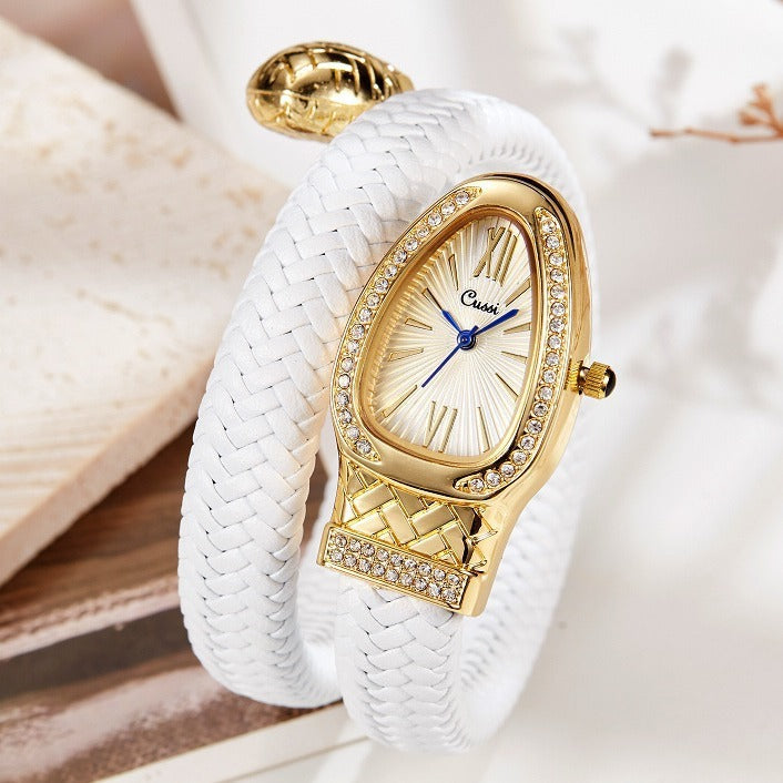 Snake Watch Fashion Quartz Watch Diamond Leather Strap - ZA-ZOLA