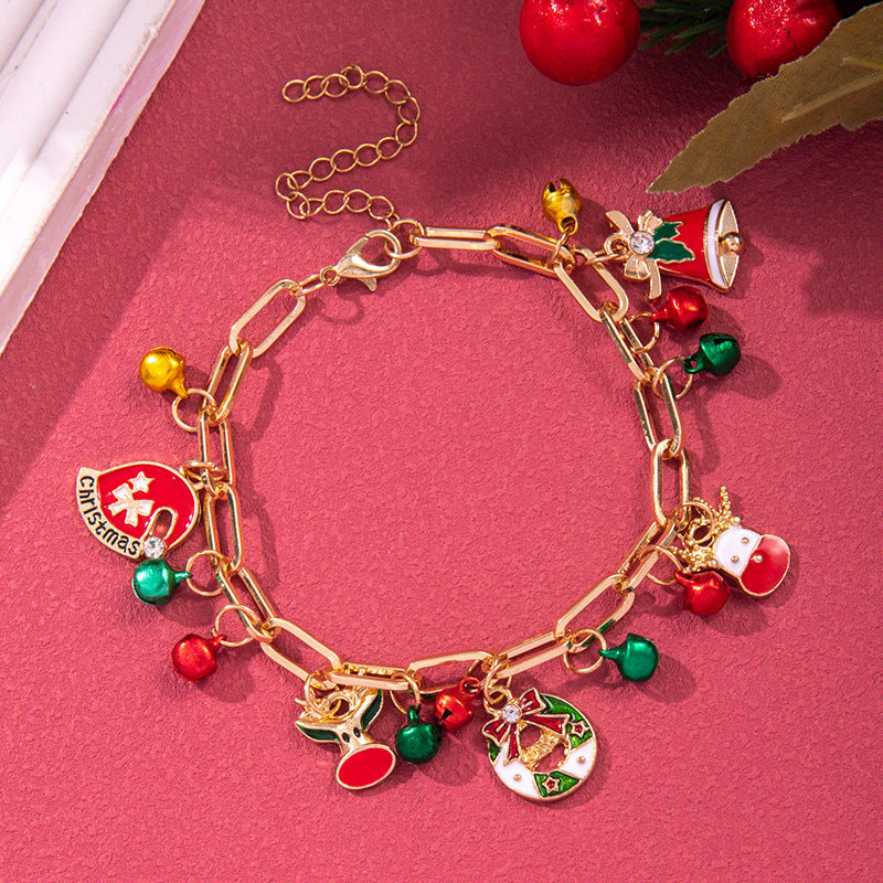 Creative Christmas Metal Chain Bracelet – Santa, Snowflake, & Pearl Bangles for Women & Men - ZA-ZOLA