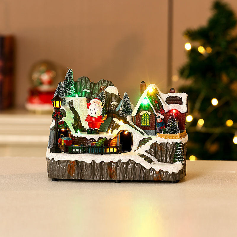 Rotating Christmas Resin Music Box – Luminous Holiday Ornament with Soothing Melody - ZA-ZOLA