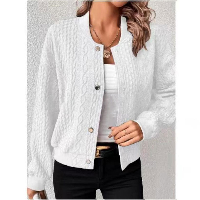 Women’s Baseball Uniform Jacket Coat – Trendy Casual Outerwear | UK Fashion